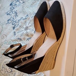 Merona Black Espadrille Wedges size 9.5 Never Worn